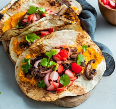 Tortilla met paddenstoelen