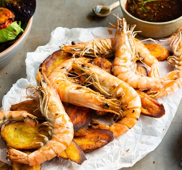 Gegrilde scampi met chimichurri