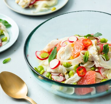 Ceviche van zeebaars met venkel en grapefruit