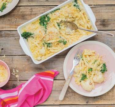 Mac and cheese met broccoli