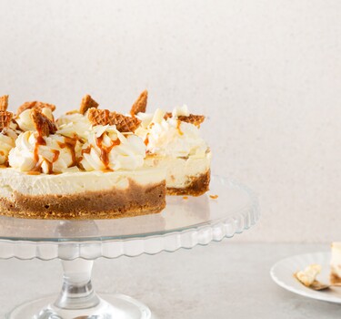 Stroopwafel-cheesecake met witte chocolade