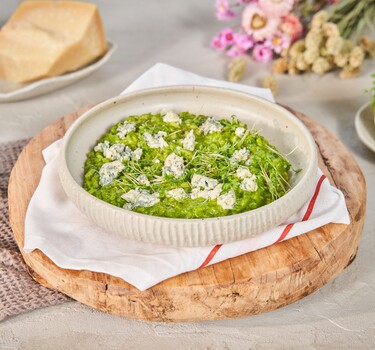 Snel met Mil Heat Boerenkoolrisotto met walnoten en blauwe kaas  