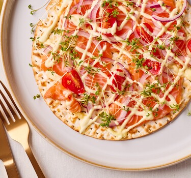 Matsepizza met zalm