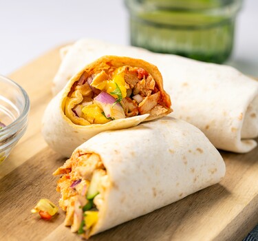 Pulled chicken wraps 