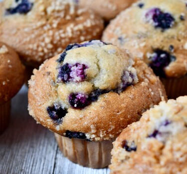 Blauwe bessenmuffins