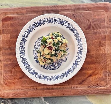 Rucola-stamppot op een bord