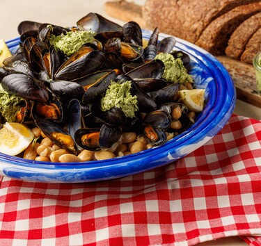 Mosselen in dragon-kervelboter