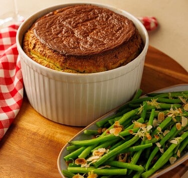 Groene kruiden-kaassoufflé