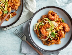 Tagliatelle met pittige garnalen Miniatuurvoorbeeld