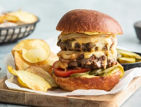 Cheese & onion burgers Miniatuurvoorbeeld
