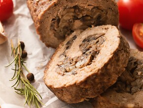 gehaktbrood met champignons