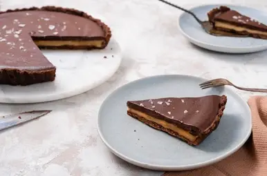 Chocoladetaart met gezouten karamel