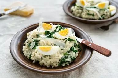 nationale week zonder vlees - risotto met spinazie a la creme