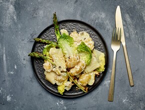 Gesmoorde prei-aardappelsalade