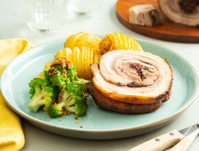 porchetta met romanesco en hasselback