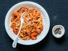 spaghetti met garnalen