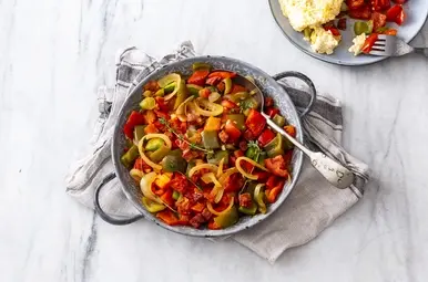 Piperade met chorizo 