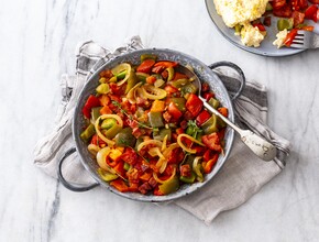 Piperade met chorizo 