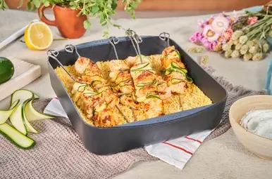 Snel met Mil kipspiesjes met orzo