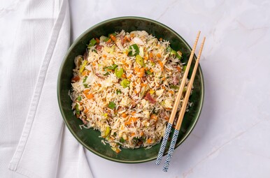 Nasi met gerookt spek