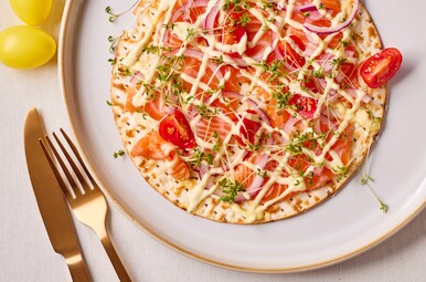 Matsepizza met zalm
