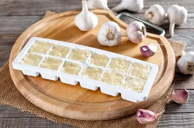 bevroren knoflook tray