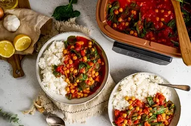 curry kikkererwten en spinazie