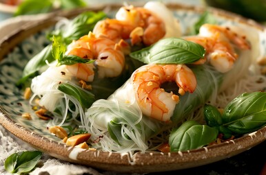 springrolls met garnaal en kip