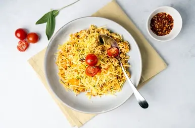 Macaroni met groentesaus uit het programma Lekker Snel!