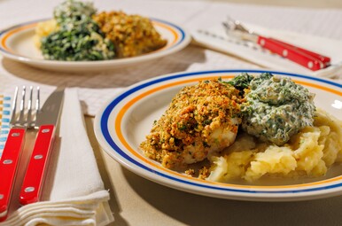 Vis met notenkruidenkorst