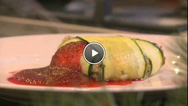 Courgettemedaillon met bietensaus