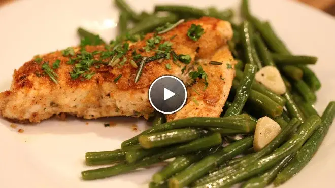 Petti di pollo inpannati (gepaneerde kip) & fagioli verdi (haricots verts)