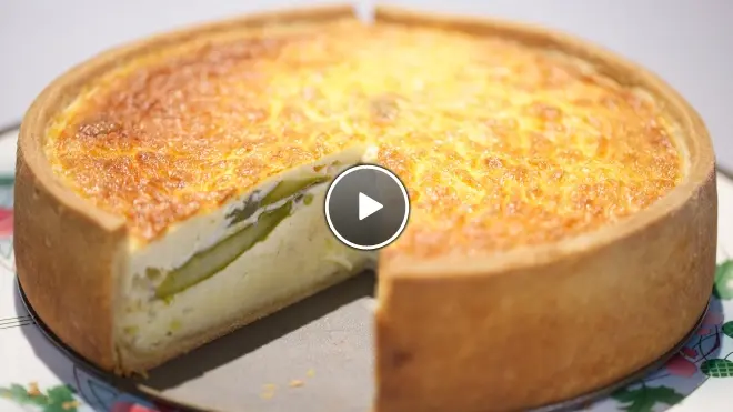 Groene asperge-quiche