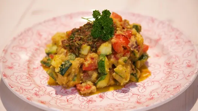 Spaanse courgettestamppot met chorizo