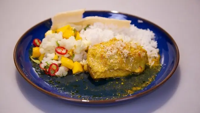Rendang ayam met zoetzuur
