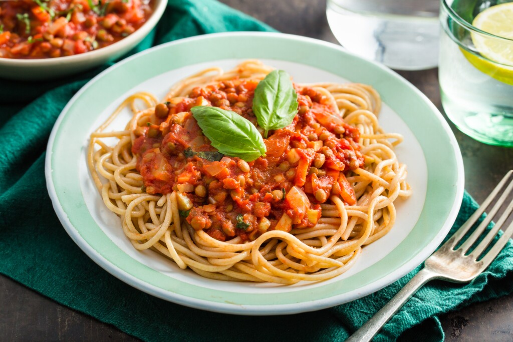 Vegetarische spaghetti bolognese met linzen recept - 24Kitchen