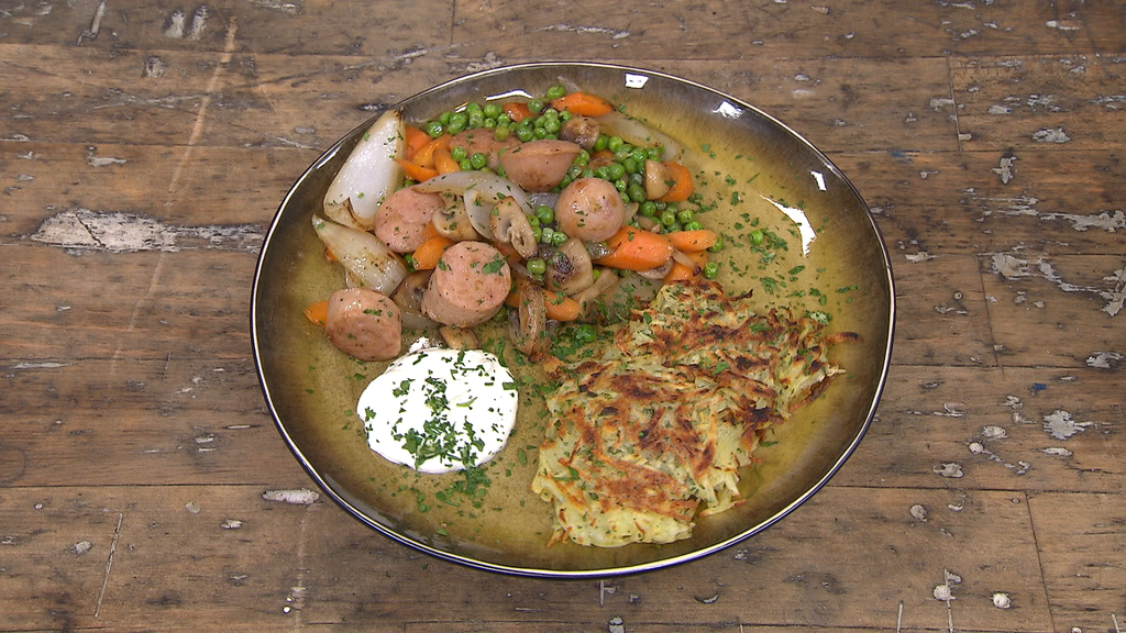 Rösti met braadworst