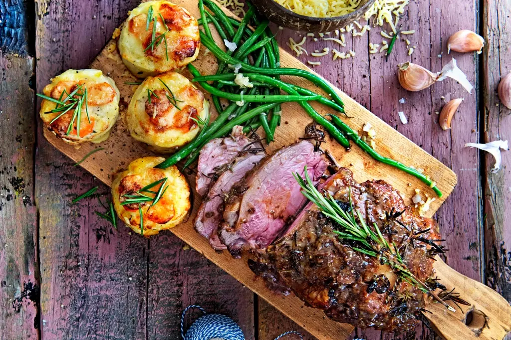Lamsbout met aardappelgratin