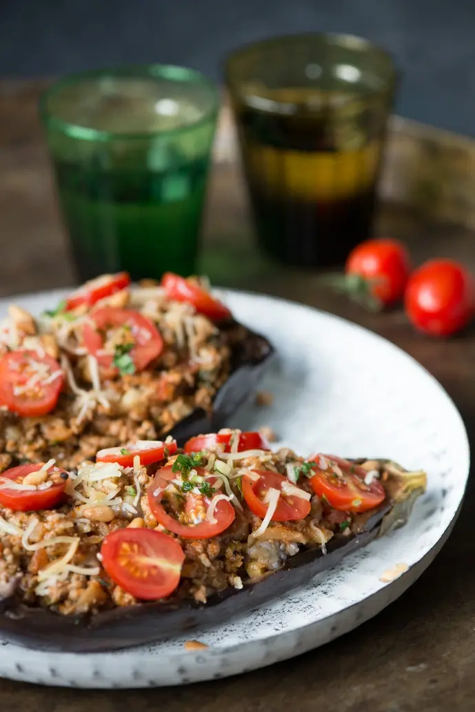 Marokkaanse gevulde aubergine