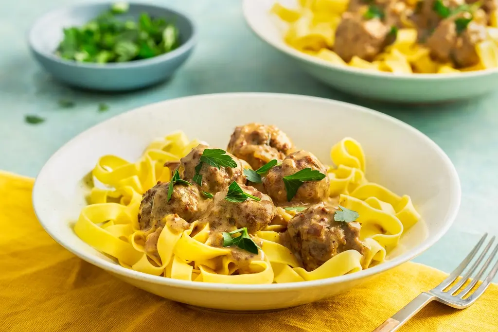 Tagliatelle met Zweedse balletjes