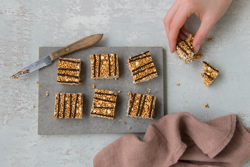 Gepoftegranenreep met pure chocolade