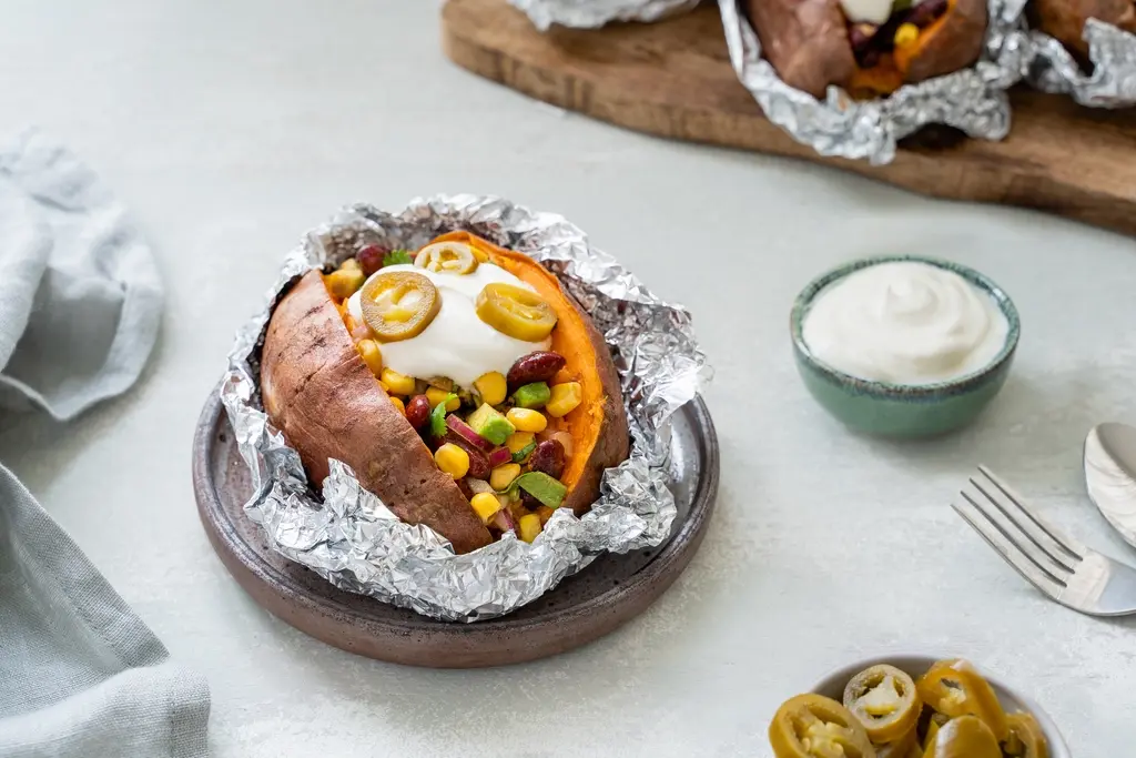 Mexicaanse gepofte zoete aardappel