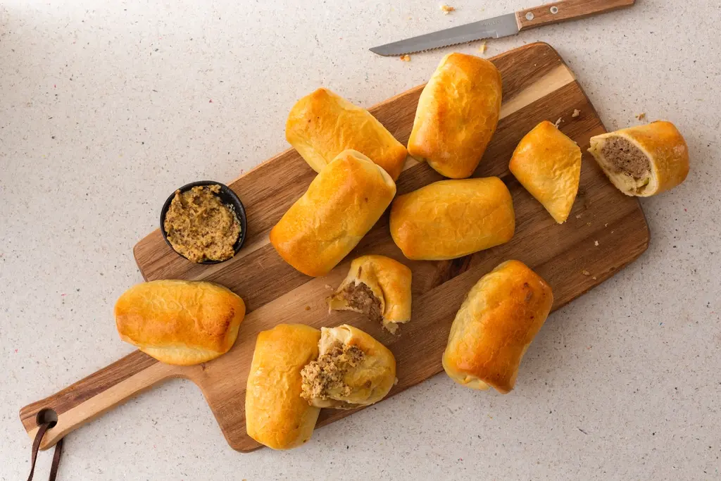 Worstenbroodjes uit Rudolphs Bakery