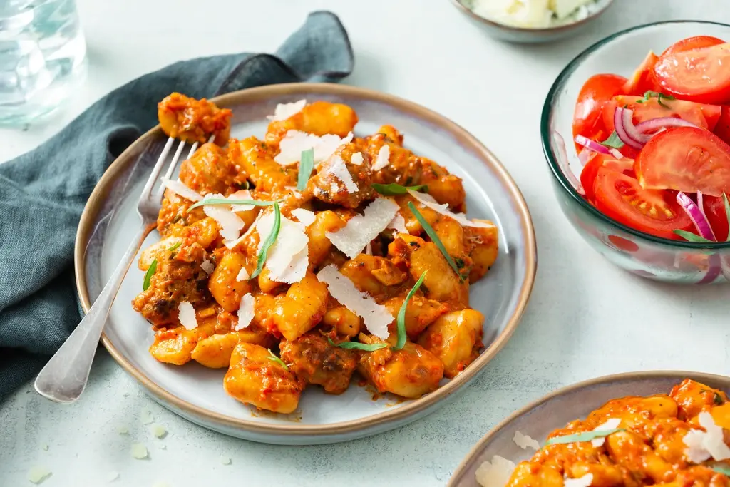 Gnocchi recept (met gepofte paprika-worstsaus)