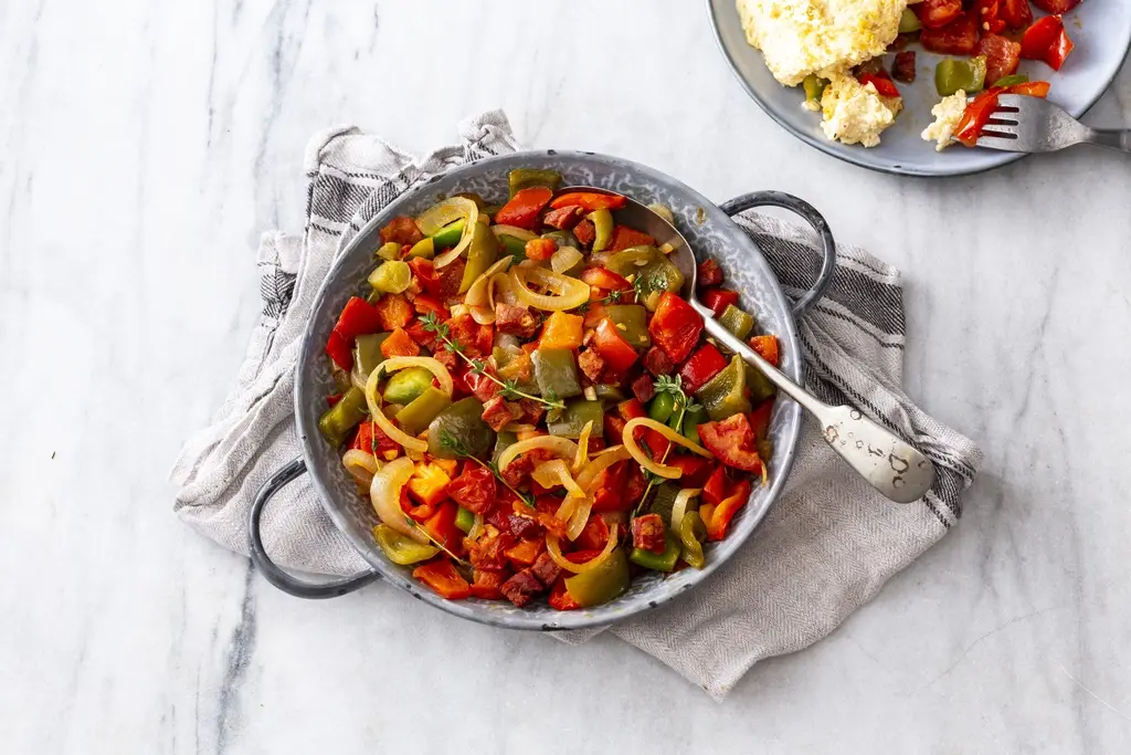Piperade met chorizo