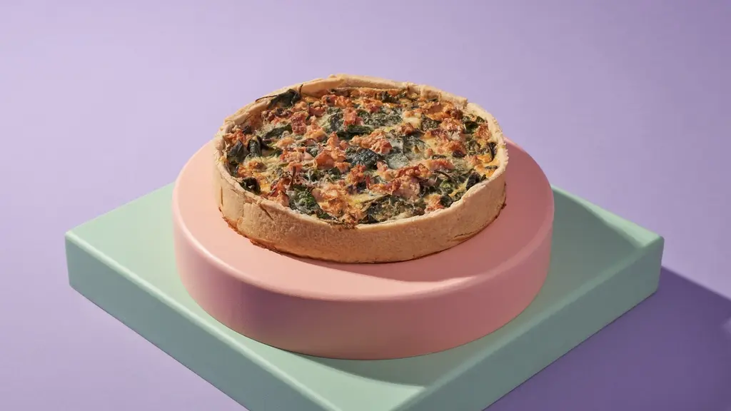 Quiche met spinazie en spek