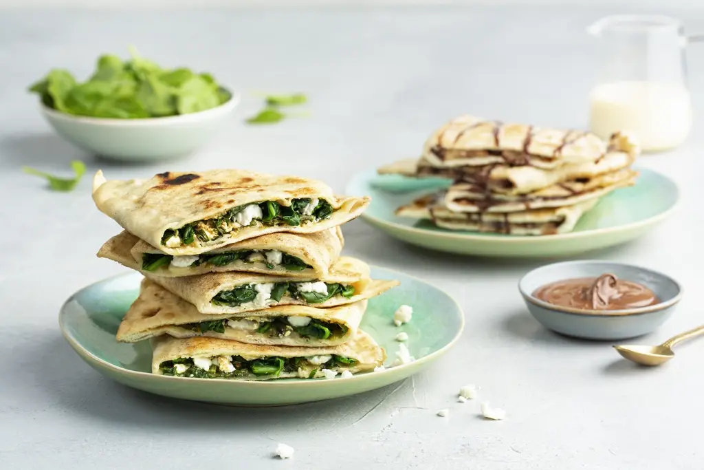 Gözleme met feta en spinazie