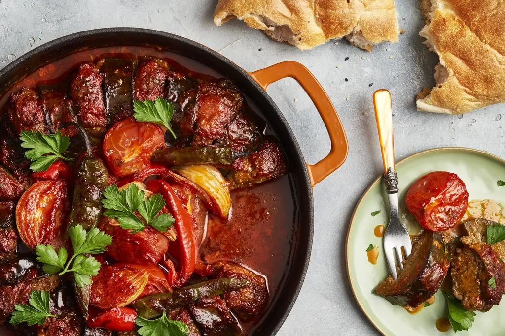 Aubergine met lamsgehakt