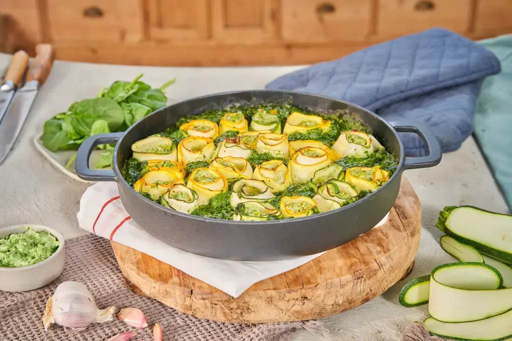 Rotolo met courgette en ricotta