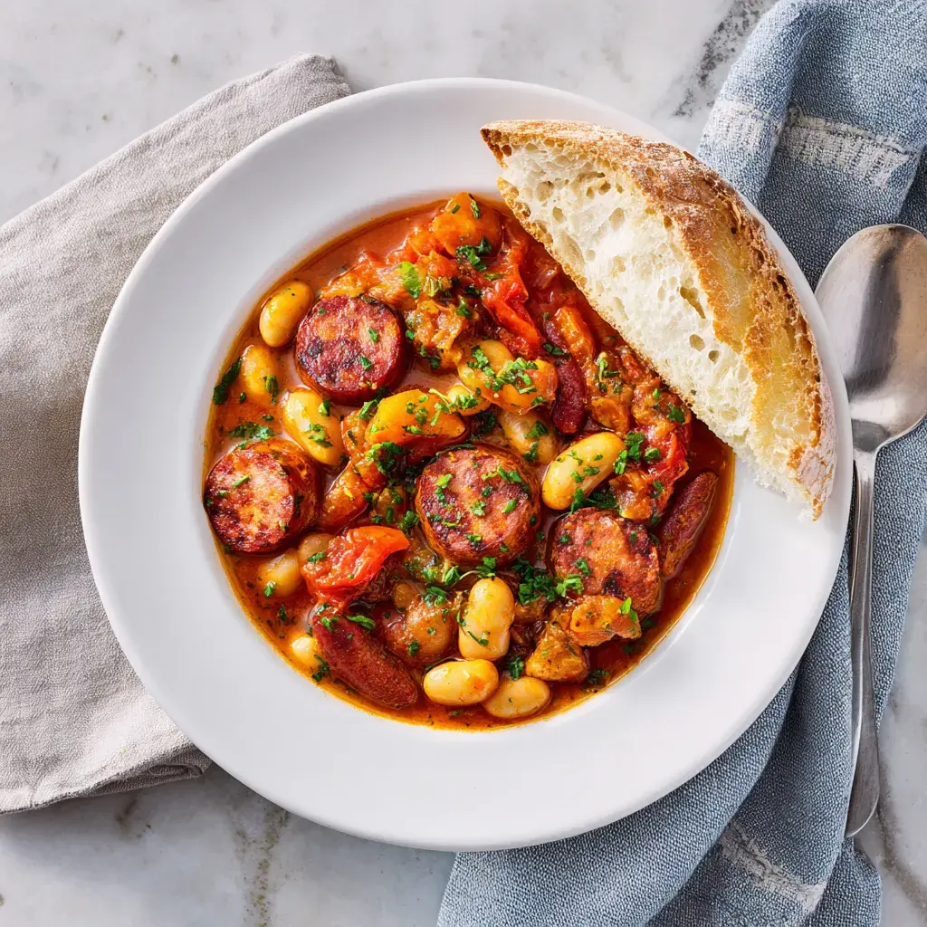 Chorizo-bonenstoofschotel